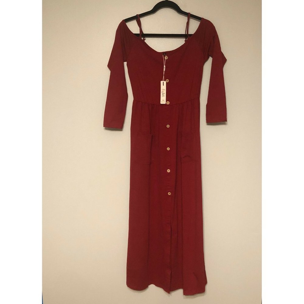 KILIG Women's Sz M Cold Shoulder Long dress